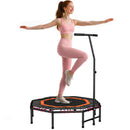 HOMCOM Foldable Trampoline w/ Adjust Handle, Max Load 150 KG, Orange