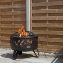 60cm Black Steel Fuego Deepbowl Outdoor Firepit