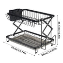 Lifeideas Foldable 2-Tier Dish Drying Rack with a Drip Tray