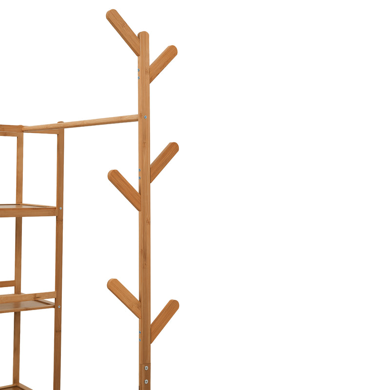 Livingandhome 81cm Multi-functional Wooden Coat Rack with Storage Drawers
