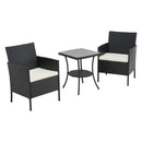 Breeins 3-Piece PE Rattan Wicker Garden Furniture Bistro Set
