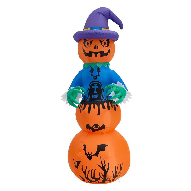 Lifeideas 6ft Halloween Inflatable Stacked Pumpkin and Ghost Decoration