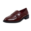 Casual Closed Toe Slip-on Penny Loafers with Low Heel - Burgundy