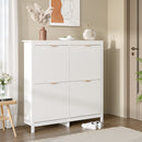 Livingandhome Modern White Shoe Cabinet with Drawers