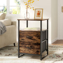 Livingandhome Rustic Wood and Metal Storage Cabinet