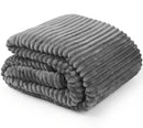 Dakota Ribbed Soft Touch Fleece Throw - Charcoal