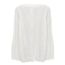 Slouchy Asymmetrical Neck Knitted Sweater - White
