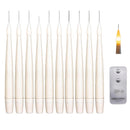 Set of 10 15cm Floating White LED Battery Candles in Warm White with Remote Control