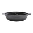 Lifeideas Black Cast Iron Hot Pot with Divider
