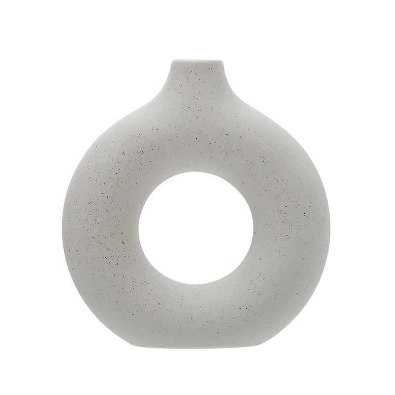 Lifeideas Nordic Style Ceramic Round Vase in White