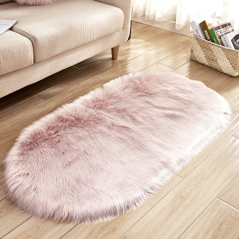 Lifeideas Oval Pink Plush Shaggy Rug