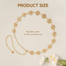 Round Coin-Shaped Charms Adjustable Metal Waist Chain Accessory