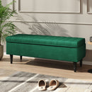 Livingandhome Velvet Upholstered Storage Bench