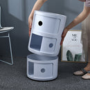 Livingandhome Cylindrical Plastic Storage Drawer Unit