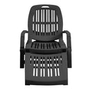 Livingandhome Outdoor Folding Lounge Chair Recliner with Wheels