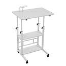 Height Adjustable Mobile Overbed Table With Wheels