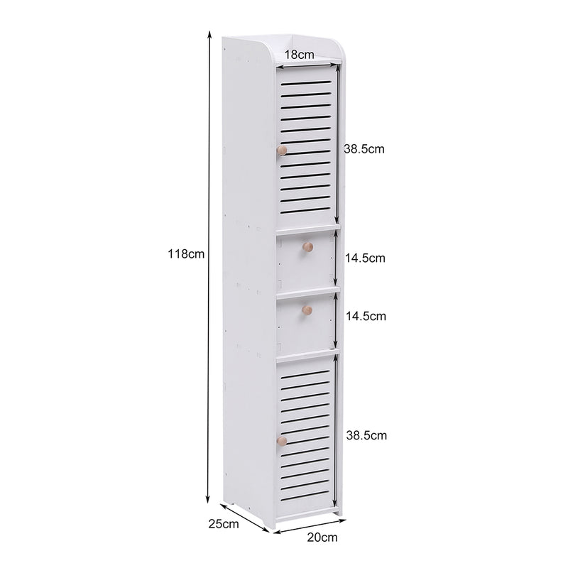Livingandhome Freestanding Wooden Tall Bathroom Storage Cabinet
