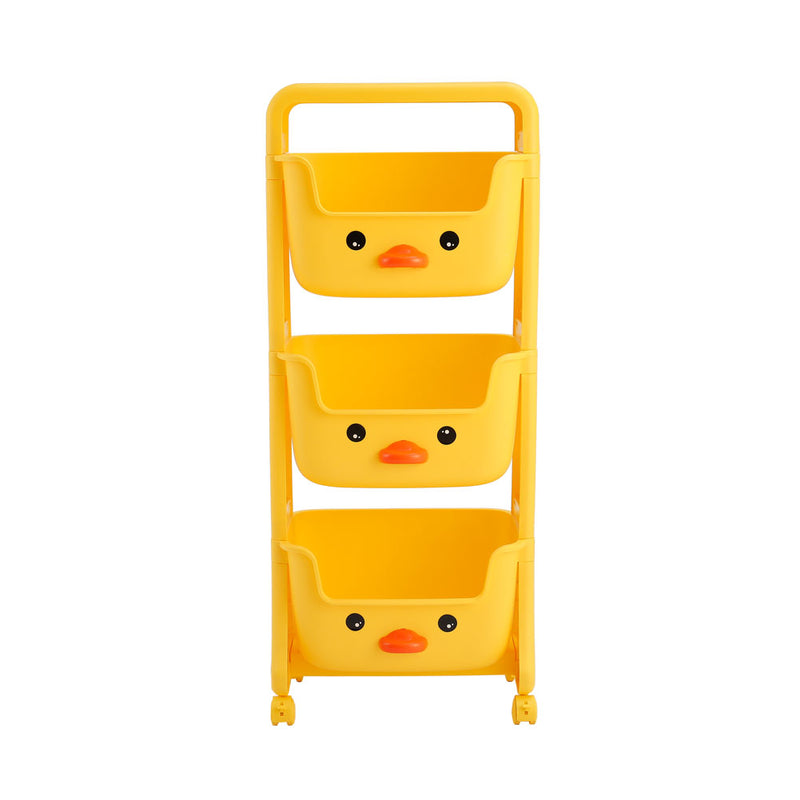 Lifeideas Mobile 3-Tier Kids Toy Storage Rack Shelf