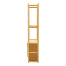 Livingandhome Freestanding Wooden Clothes Rack with Cabinet
