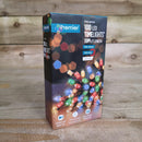 10m Battery Operated Christmas String Lights with 100 Multi-Coloured LEDs on Clear Cable