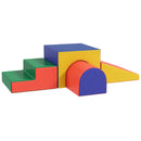 HOMCOM 4-piece Soft Play Set, Baby Foam Block Toy Toddler 1-3 Years, Red