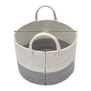 Lifeideas Woven Basket Baby Kids Toys Storage Clothes Hamper Laundry Basket With Pom Poms Grey