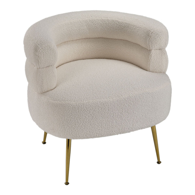 Livingandhome Curved Upholstered Single Sofa Accent Chair
