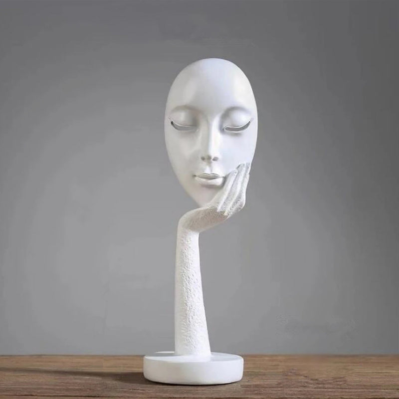 Lifeideas Abstract Resin Woman Face Statue Home Decoration