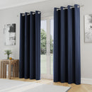 Enhanced Living Nightfall Plain Supersoft Navy Thermal Blockout Eyelet Curtains - Pair
