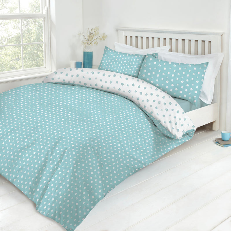 Lewis's Printed Bed In A Bag - Duck Egg Flower