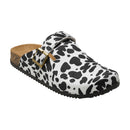 Closed-Toe Slip-On Mules Sandals - Cow Print
