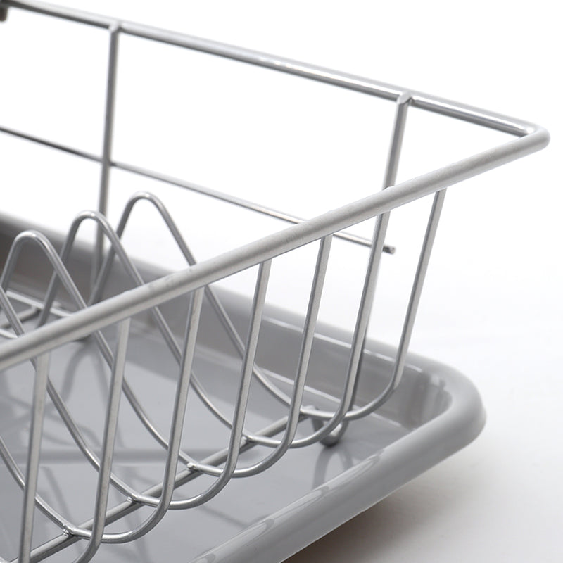 Livingandhome Metal Dish Drying Rack Dish Drainer Rack with a Removable Tray