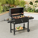 Livingandhome Outdoor Charcoal Grill With Side Table BBQ Patio