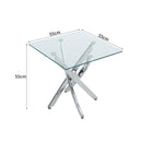 Livingandhome Modern and Futuristic Clear Glass Top Coffee End Table