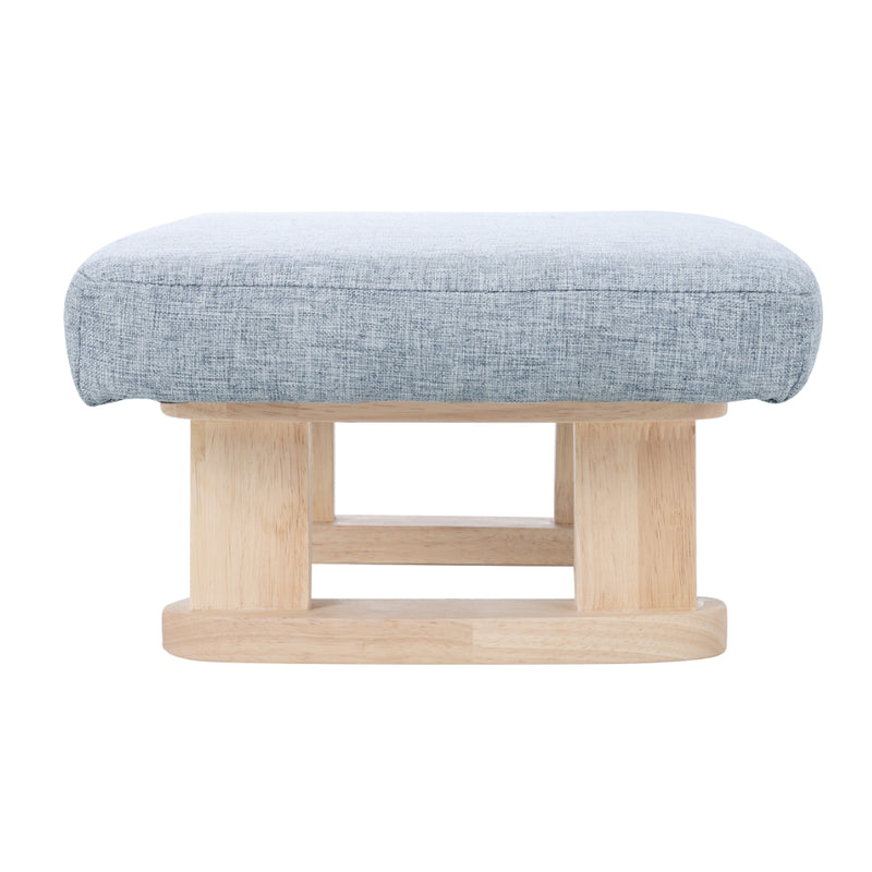 Livingandhome Compact Linen Footrest with Wooden Frame