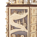 Lifeideas LED Rotating Countdown Calendar Wooden Music Box for Christmas