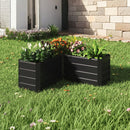 Breeins Outdoor Metal L-Shaped Raised Garden Bed