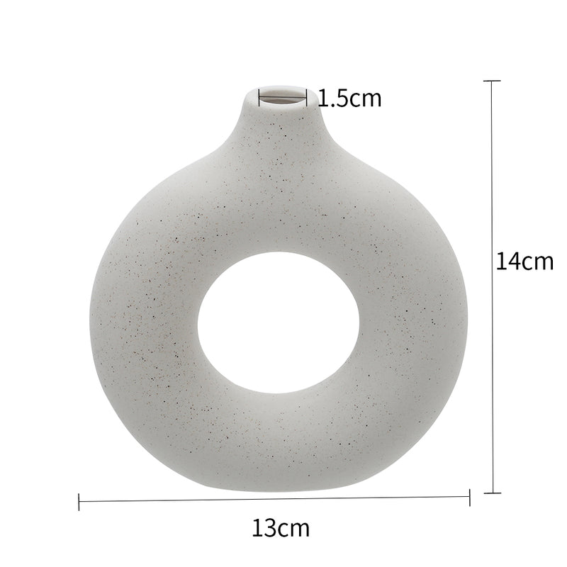 Lifeideas Nordic Style Ceramic Round Vase in White