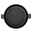 Breeins Black Round Cast Iron Grill Pan
