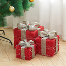 Lifeideas Set of 3 Light-Up Square Christmas Gift Boxes Glitter Presents Decoration