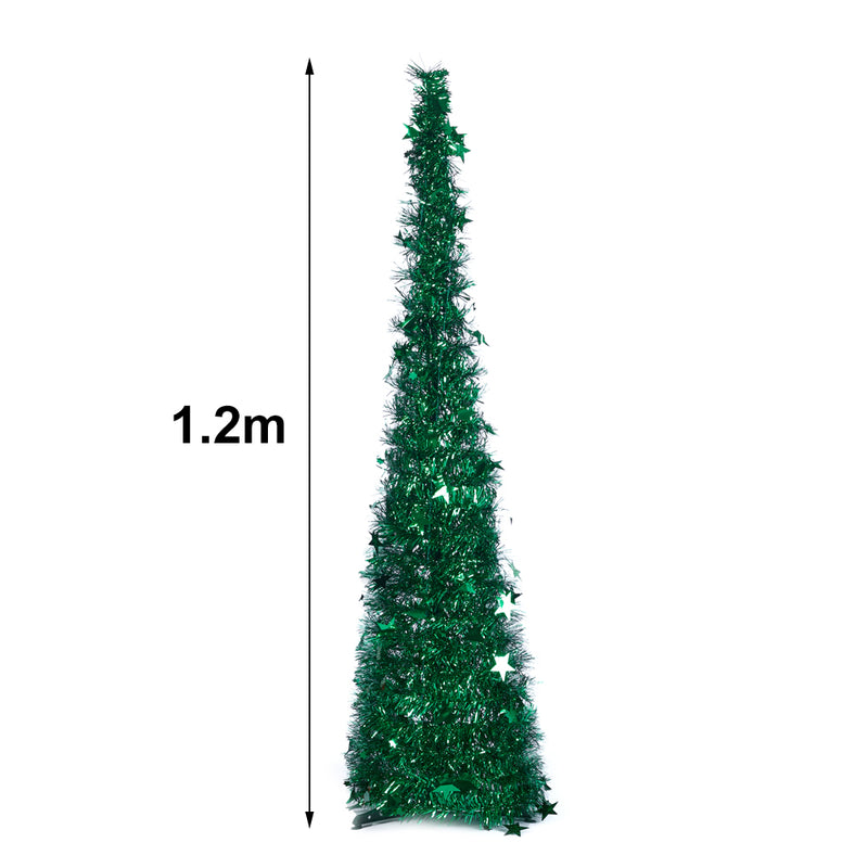 Lifeideas Collapsible 1.2M Pop Up Tinsel Christmas Tree With Base