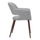 Livingandhome Pair of Modern Linen Dining Chairs