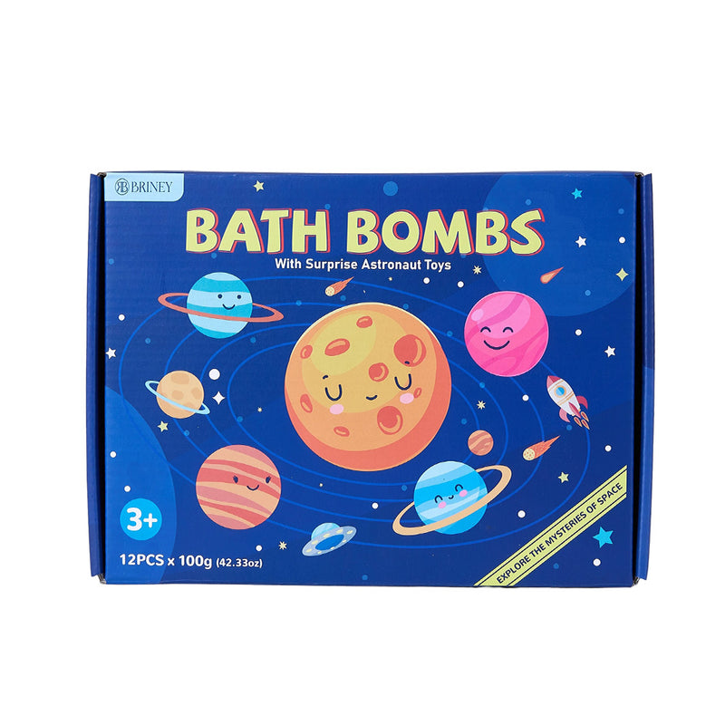 Livingandhome 12 Pcs Bath Bomb Set with Surprise Astronaut Toys
