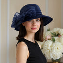 Floral Organza Wide-brim Sun Hat
