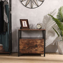 Livingandhome Industrial 1 Drawer Bedside Table Bedroom