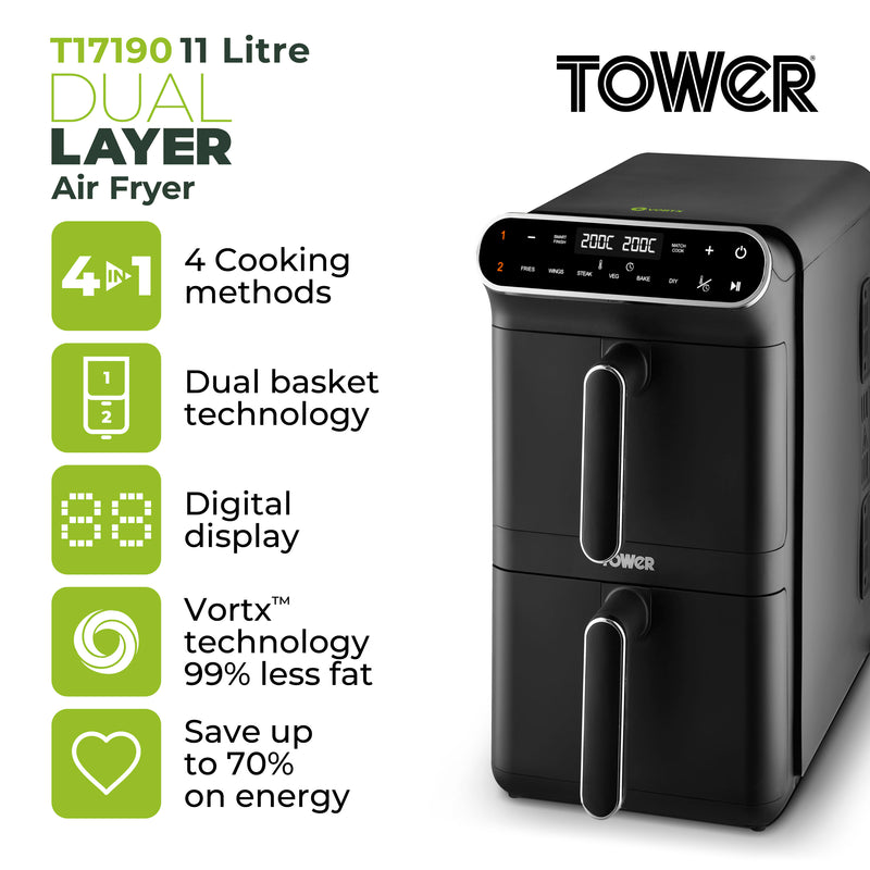 Tower Dual Layer 11L Airfryer