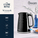 Swan Windsor 1.7L Textured Kettle