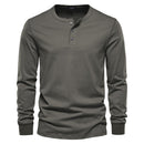 Long-Sleeved Henley T-Shirt
