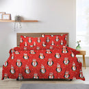 Christmas Penguin Duvet Set - Red