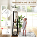 HOMCOM Clothes Rack With Storage, Garment Rack With 8 Hooks And 3-Tier Shelf